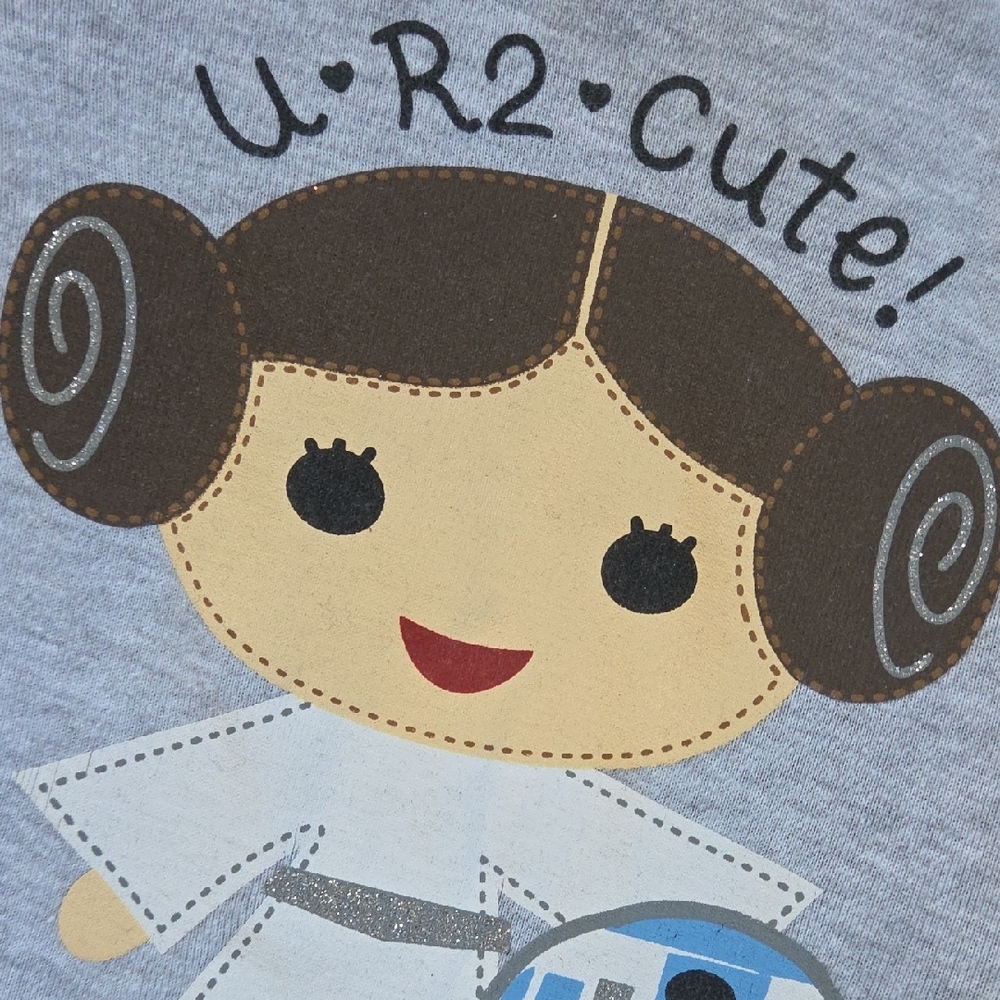 STAR WARS Princess Leia R2-D2 Baby Girls 2 Pack Zip Up Sleep N' Play Footie 12m - Picture 8 of 12